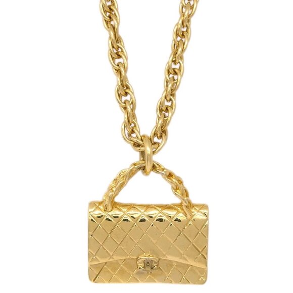 Chanel Bag Chain Pendant Necklace Gold 95P 191187 - Picture 2 of 4